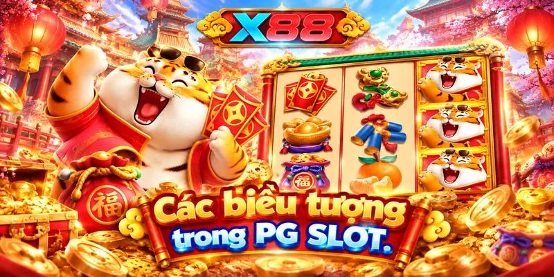 Các biểu tượng slot nhiều màu sắc kết hợp hiệu ứng hình ảnh tạo nên không gian giải trí trực quan.