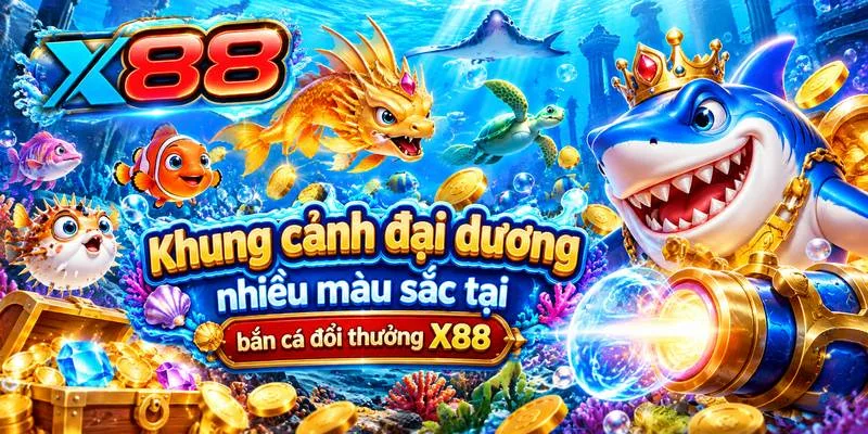 Khung cảnh đại dương nhiều màu sắc tại bắn cá đổi thưởng X88.